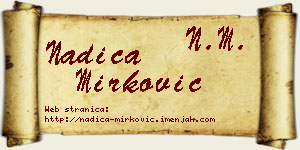 Nadica Mirković vizit kartica